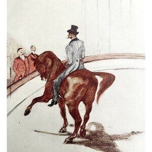 Toulouse Lautrec Haute Ecole The Spanish Walk 1967 Circus Art Lithograph Matted